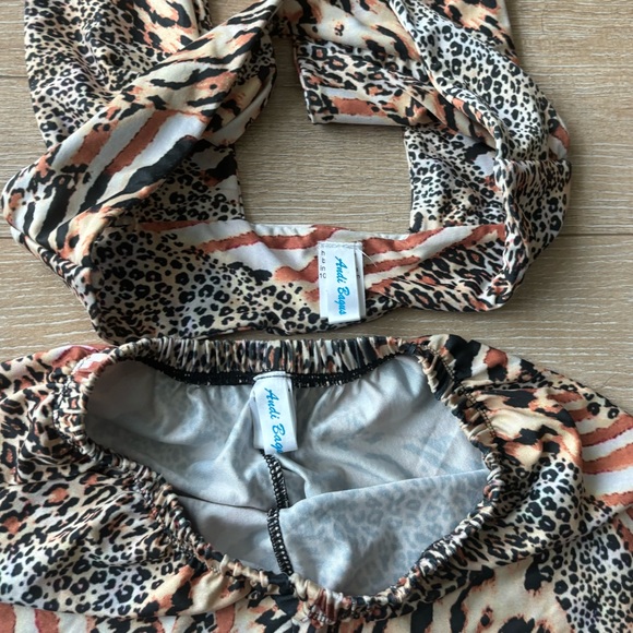 Andi Bagus Leopard Animal Print Matching Bra and bike shorts set, s/m - Picture 7 of 7